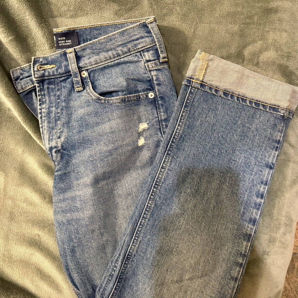 gap high rise straight jeans